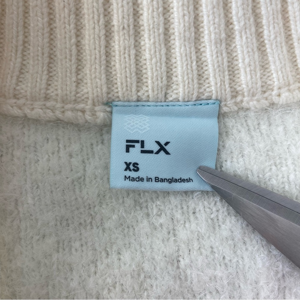NWT FLX Wool Natural Fiber Cozy Winter White Zip Jacket Women’s Size XS - Picture 6 of 10